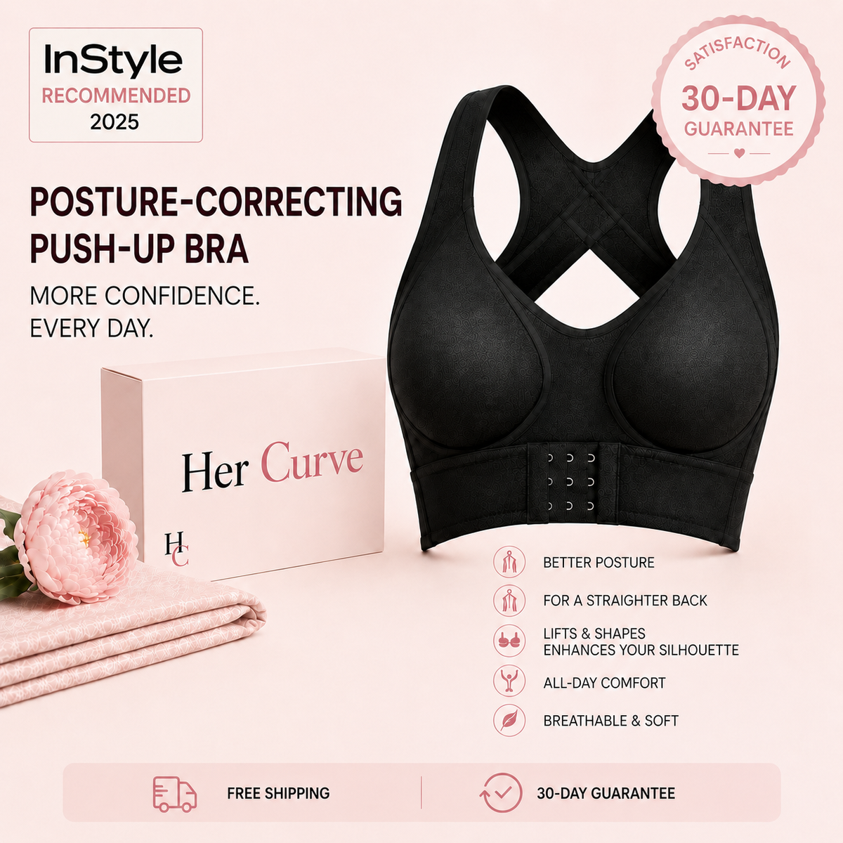 HerCurve ComfortLift posture-correcting bra, UK English
