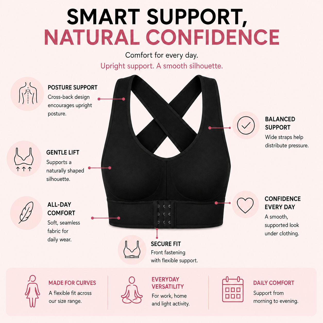 HerCurve ComfortLift benefits and support features Image
